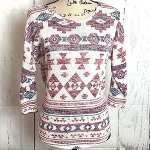 Almost Famous Women's Top 3/4 Sleeve Scoop Neck